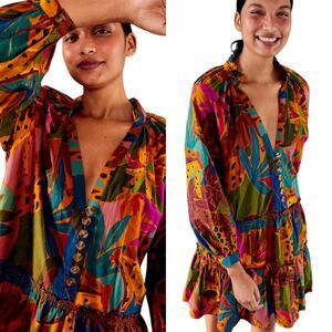 Farm Rio Leopard Jungle Mini Dress